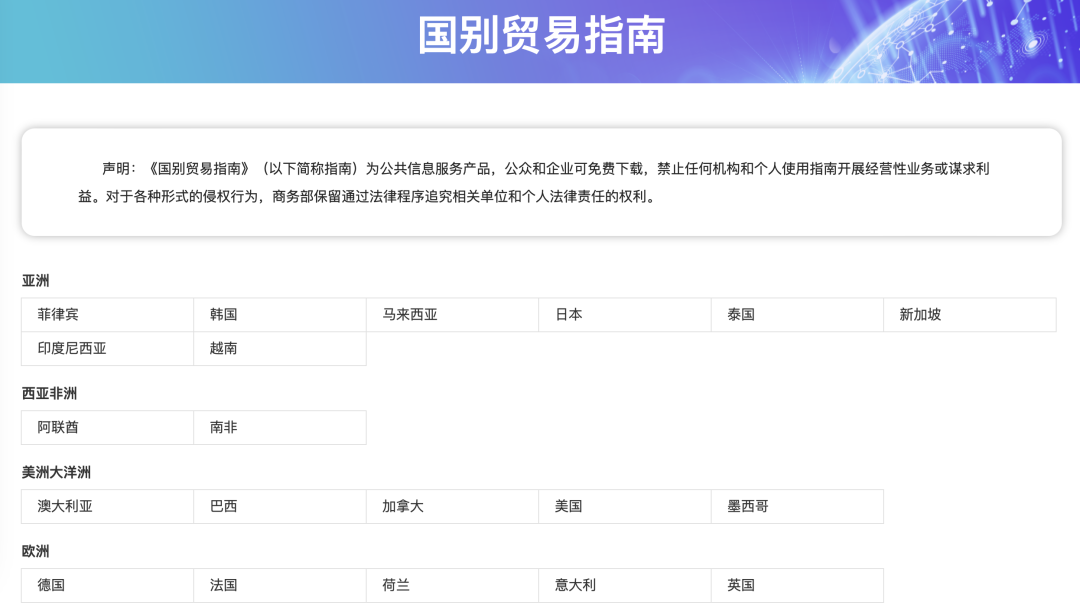 商务部首次发布《国别贸易指南》